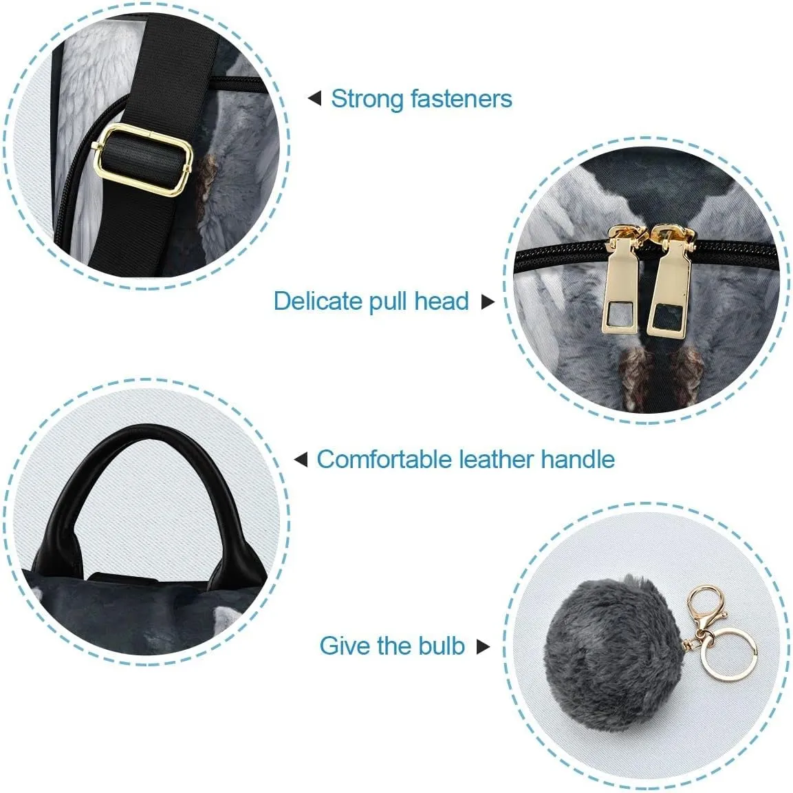 Anti Theft Backpack Angel Wings Feather Women Large Fashion Travel Shoulder Bag Purse Rucksack Lightweight