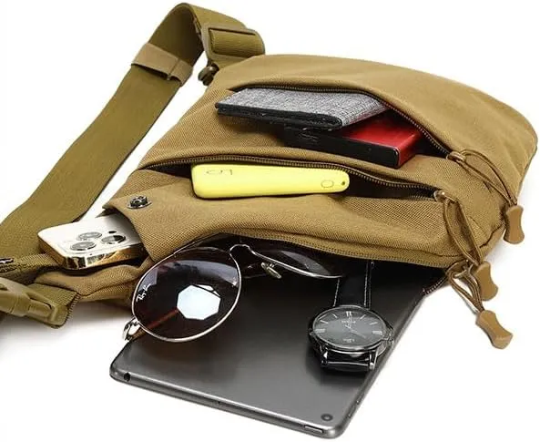 Anti Theft Crossbody Bag,Sling Bag for Women Men,Multi-pocket Chest Shoulder Bag for Travel, Sport, Work, Fishing