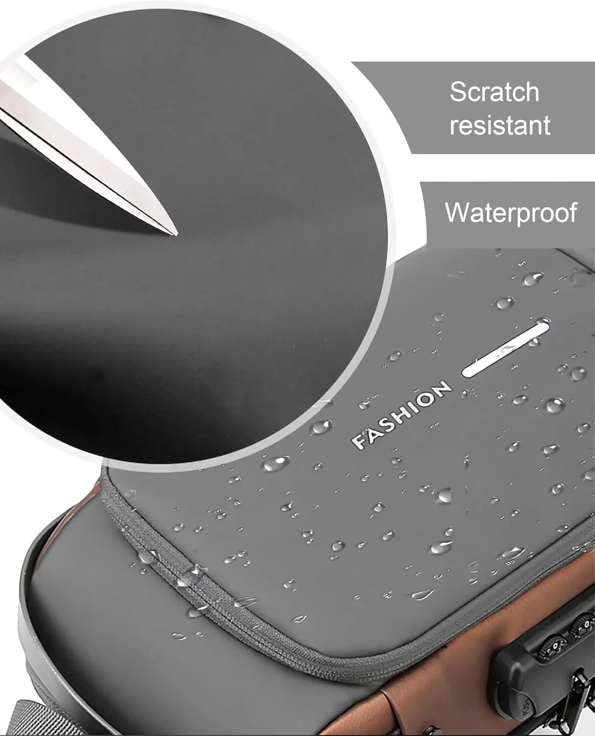 Anti Theft Sling Bag for Men Women, Password Anti-theft Crossbody Bag with USB Charging Port Waterproof Shoulder Bag Crossbody Sling Backpack for Hiking Cycling Running Travel