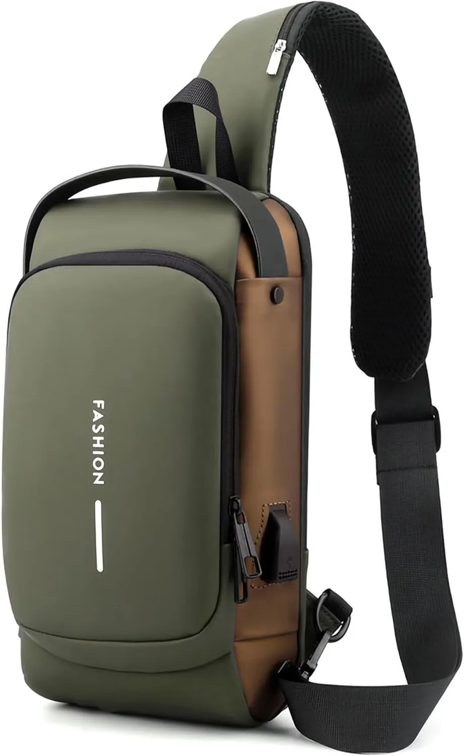 Anti Theft Sling Bag for Men Women, Password Anti-theft Crossbody Bag with USB Charging Port Waterproof Shoulder Bag Crossbody Sling Backpack for Hiking Cycling Running Travel