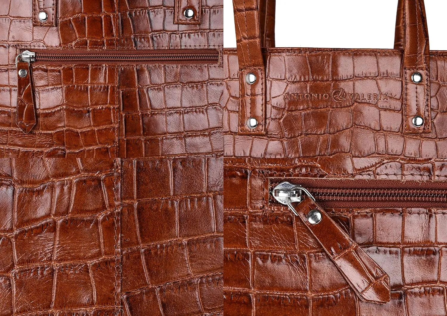 ANTONIO VALERIA Ava Leather Tote/Top Handle Shoulder Bag for Women