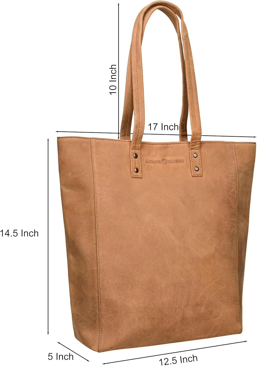 ANTONIO VALERIA Ava Leather Tote/Top Handle Shoulder Bag for Women