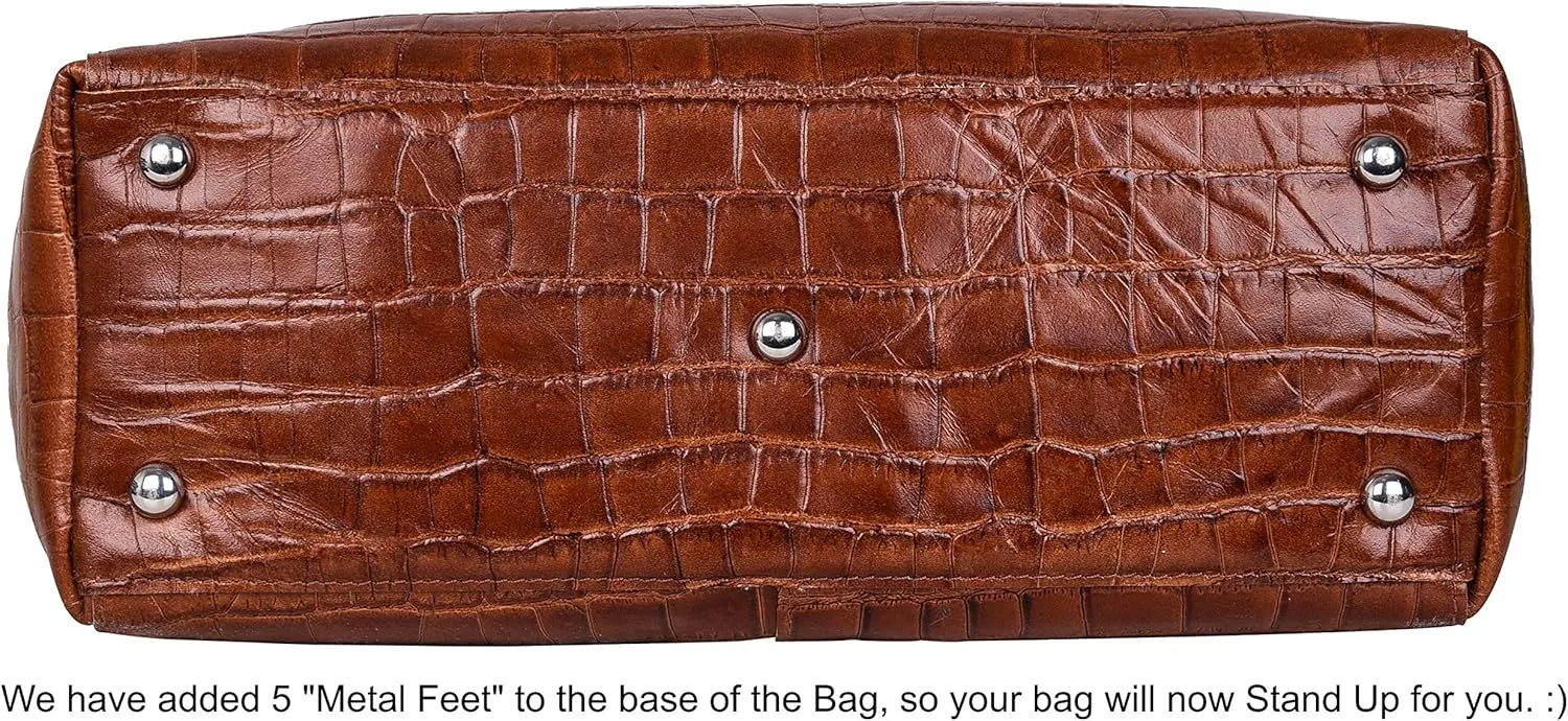 ANTONIO VALERIA Ava Leather Tote/Top Handle Shoulder Bag for Women