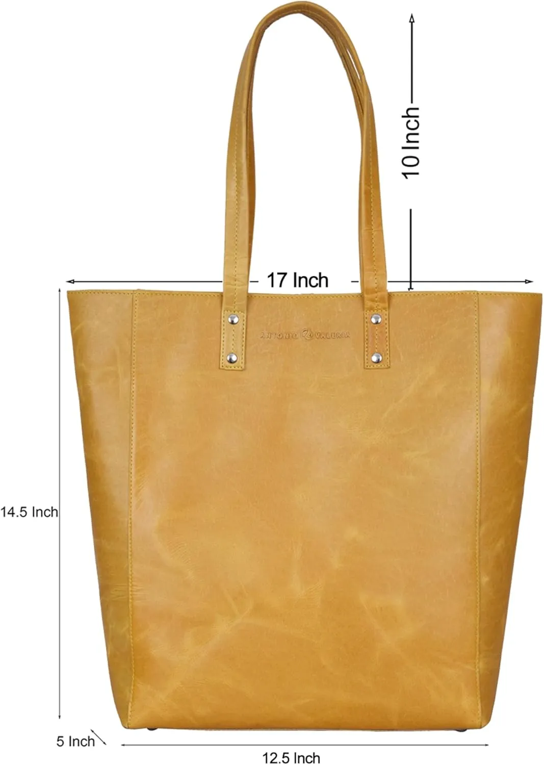 ANTONIO VALERIA Ava Leather Tote/Top Handle Shoulder Bag for Women