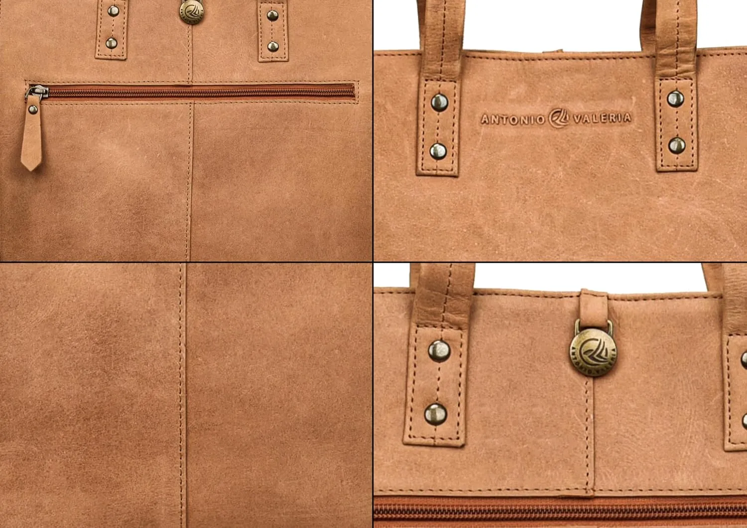 ANTONIO VALERIA Ava Leather Tote/Top Handle Shoulder Bag for Women