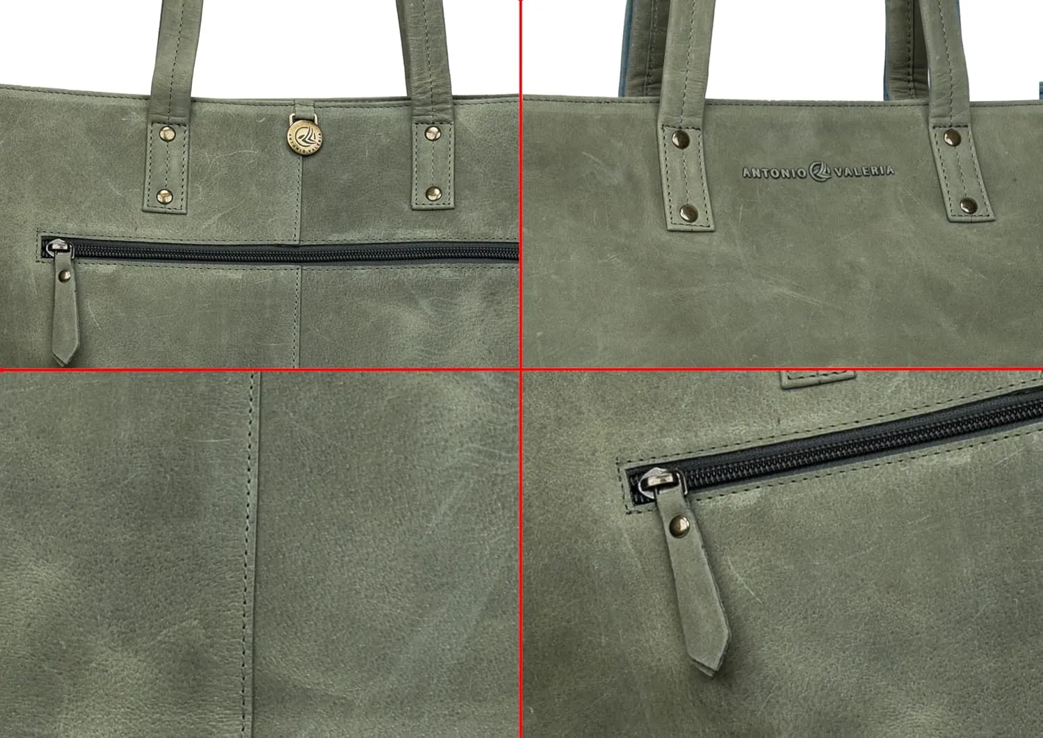 ANTONIO VALERIA Avery Leather Tote/Top Handle Shoulder Bag for Women