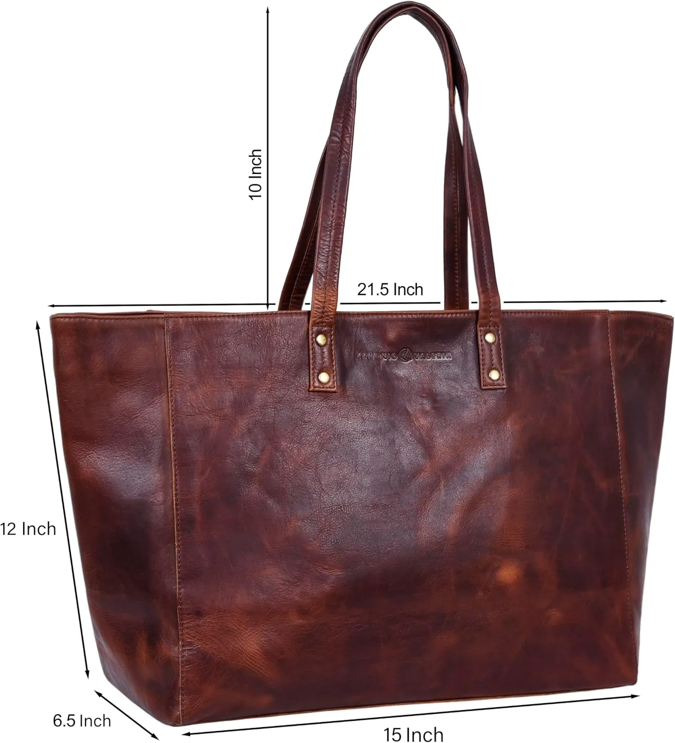 ANTONIO VALERIA Avery Leather Tote/Top Handle Shoulder Bag for Women
