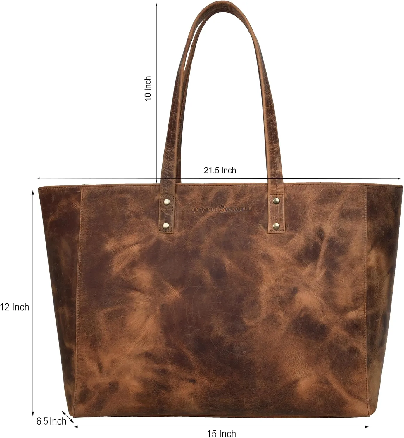 ANTONIO VALERIA Avery Leather Tote/Top Handle Shoulder Bag for Women