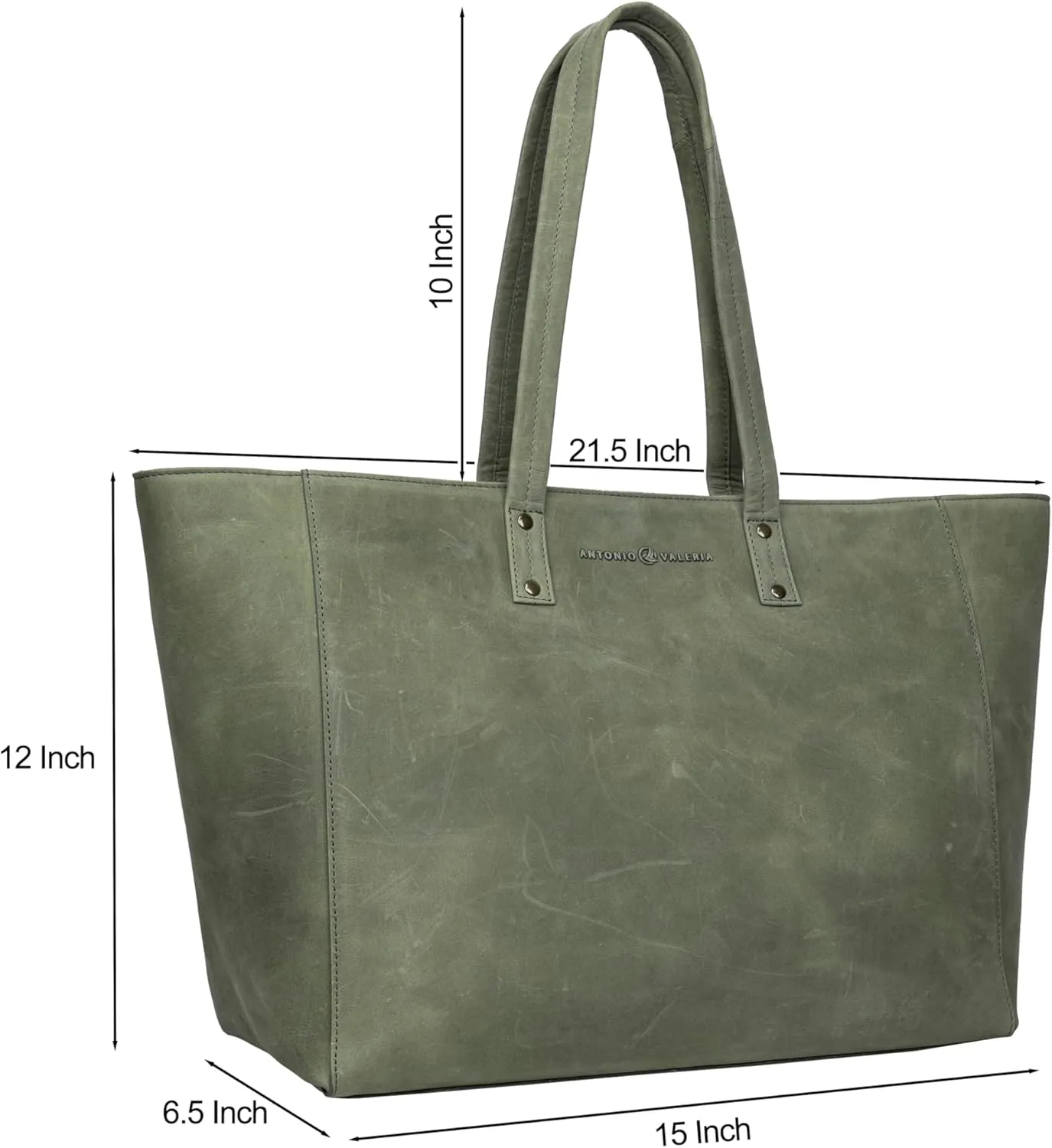 ANTONIO VALERIA Avery Leather Tote/Top Handle Shoulder Bag for Women