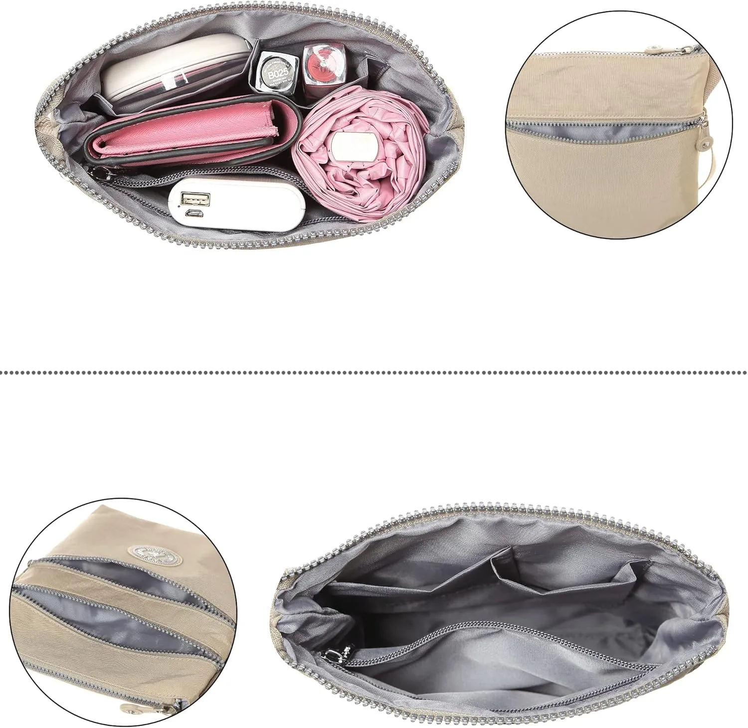 AOCINA Crossbody Purses for Women Lightweight Small Travel Bag Shoulder Purses and Handbags with Multi Zipper Pockets