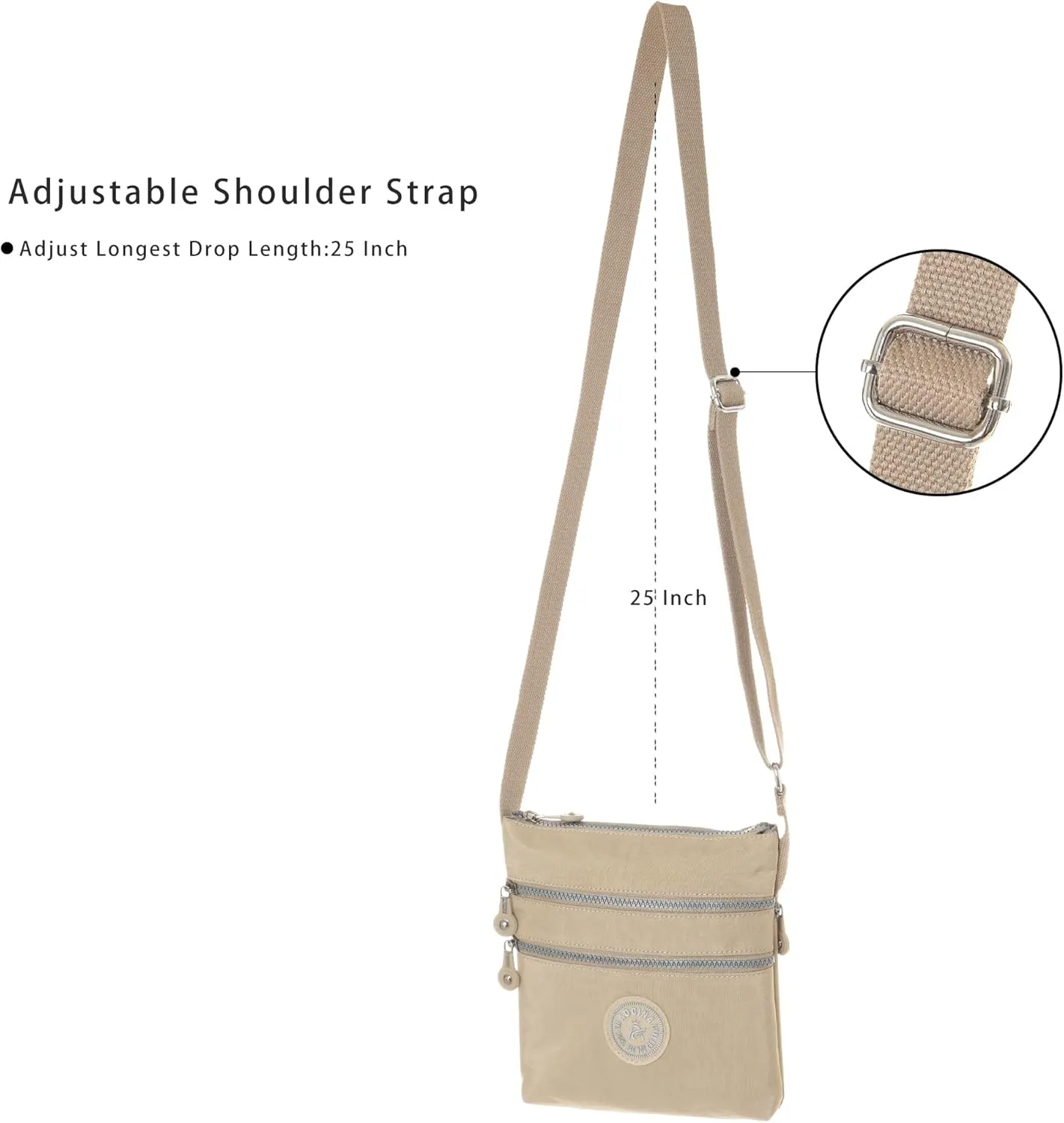 AOCINA Crossbody Purses for Women Lightweight Small Travel Bag Shoulder Purses and Handbags with Multi Zipper Pockets