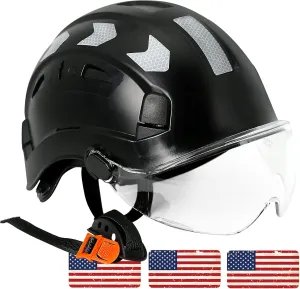 AOLAMEGS Construction Safety Hard Hat - ANSI Z89.1 Type Ι OSHA Approved Safety Helmets with Chin Straps Lightweight Reflective Vented ABS Hard Hats For Men Women Industrial Workwear 6-point Suspension