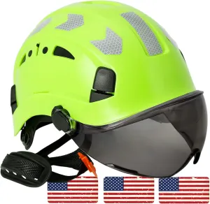 AOLAMEGS Construction Safety Hard Hat - ANSI Z89.1 Type Ι OSHA Approved Safety Helmets with Chin Straps Lightweight Reflective Vented ABS Hard Hats For Men Women Industrial Workwear 6-point Suspension