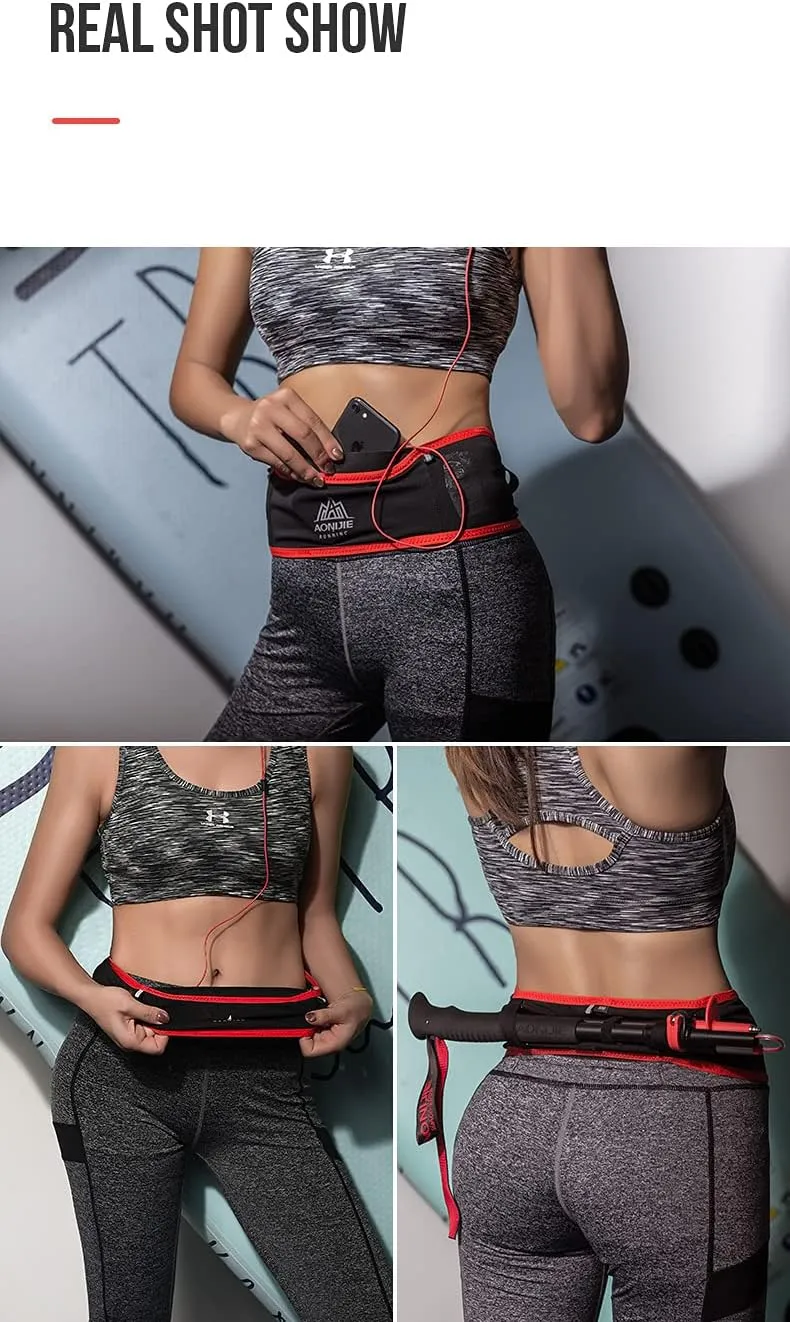 AONIJIE Lovtour Running Belt Waist Pack, Flip Waist Belt,with 250ml Soft Water Bottle Free and Lightweight for Marathon Climbing Jogging Cycling Workout Fitness Mobile Phone Holder