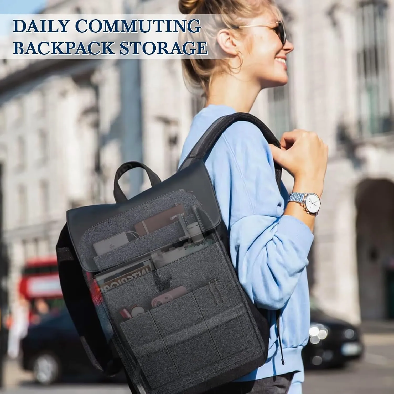APSOONSELL Backpack Organizer Insert, Felt Bag Organizer for Rucksack Shoulder
