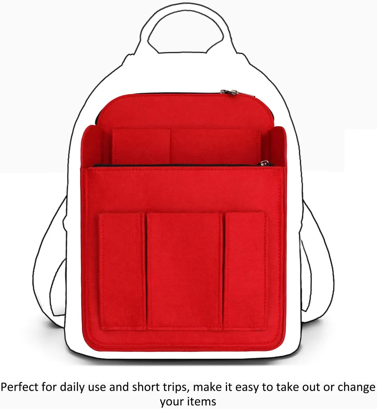 APSOONSELL Backpack Organizer Insert, Felt Bag Organizer for Rucksack Shoulder