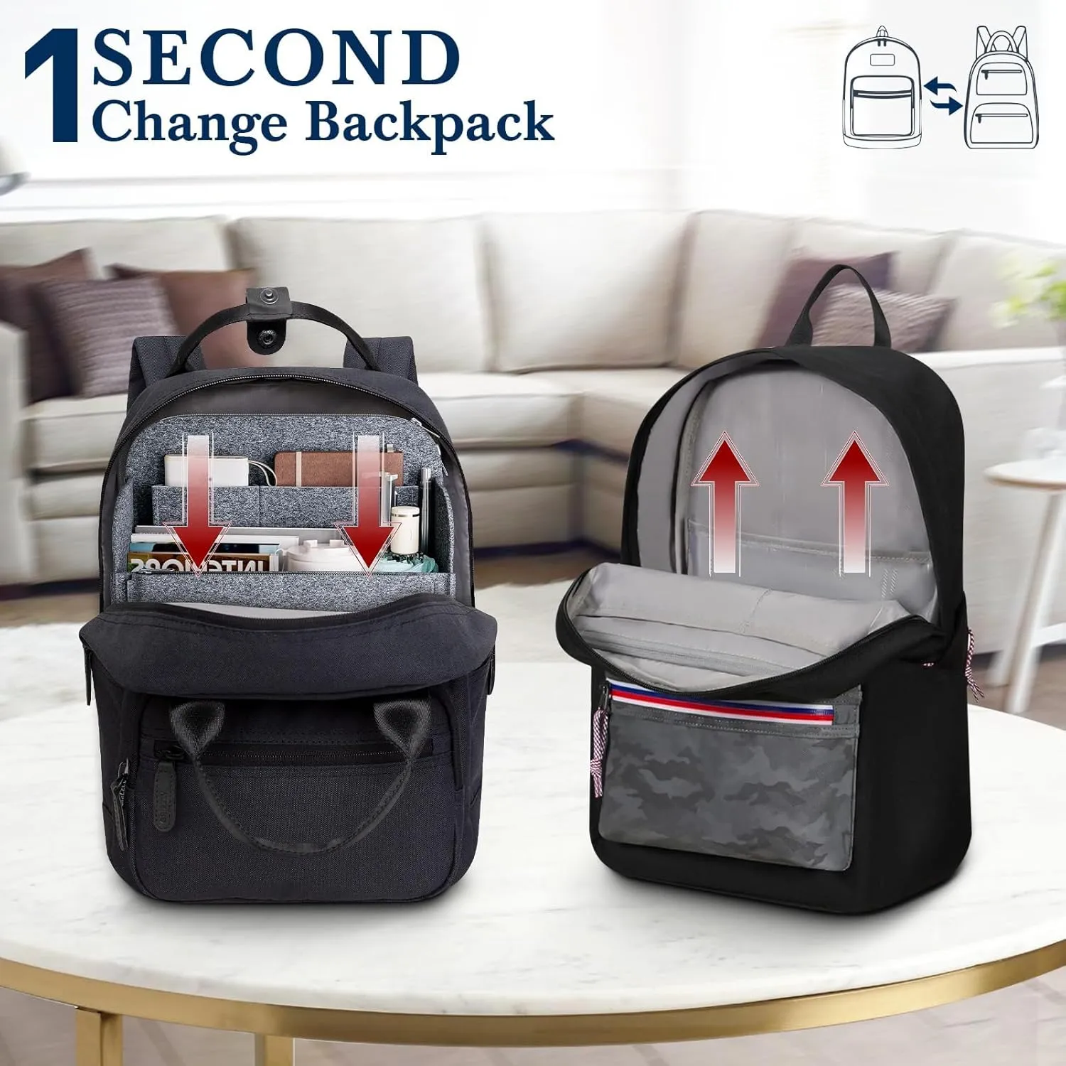 APSOONSELL Backpack Organizer Insert, Felt Bag Organizer for Rucksack Shoulder