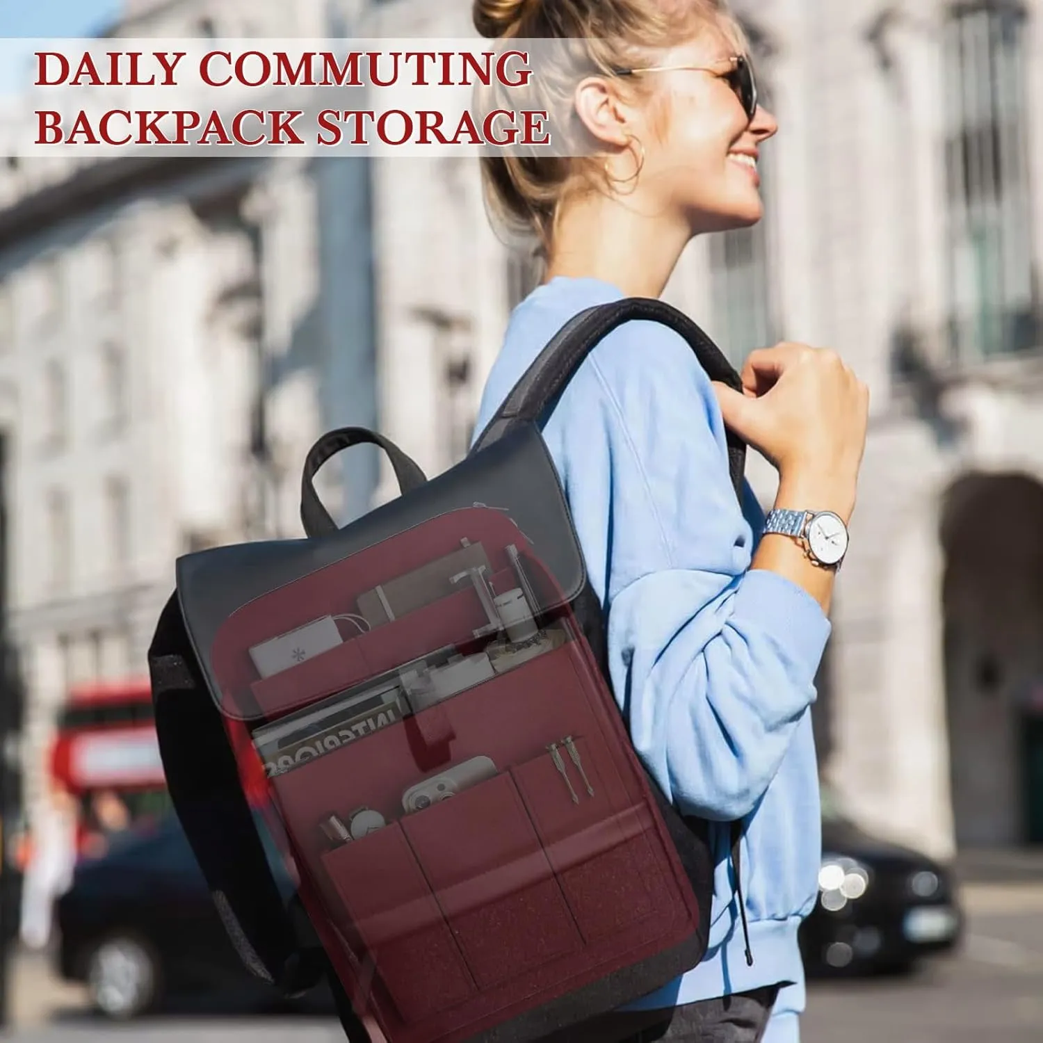 APSOONSELL Backpack Organizer Insert, Felt Bag Organizer for Rucksack Shoulder