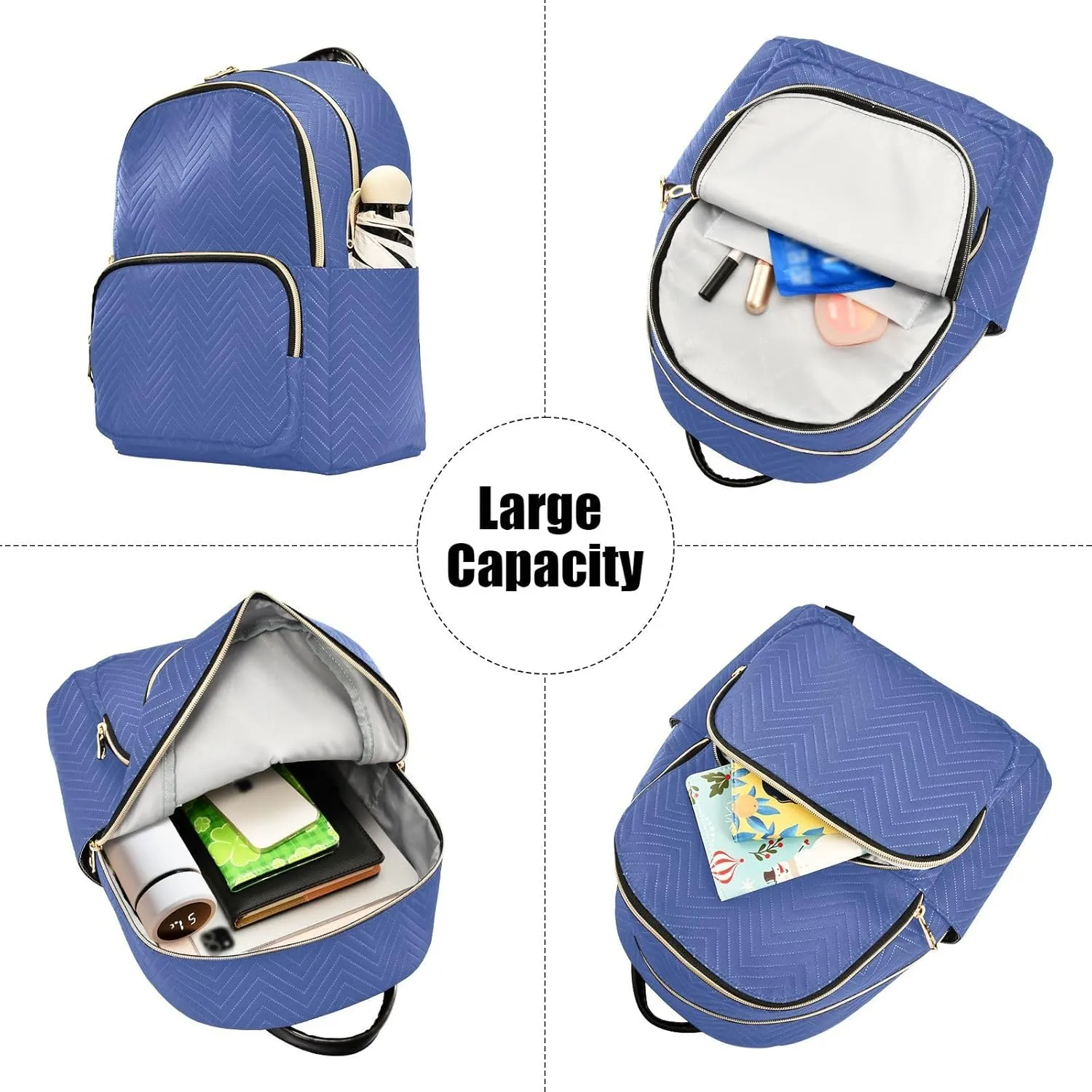 Aqua Backpack Purse for Women Ladies Shoulder Book Bag with Anti-theft Back for Women Travel M