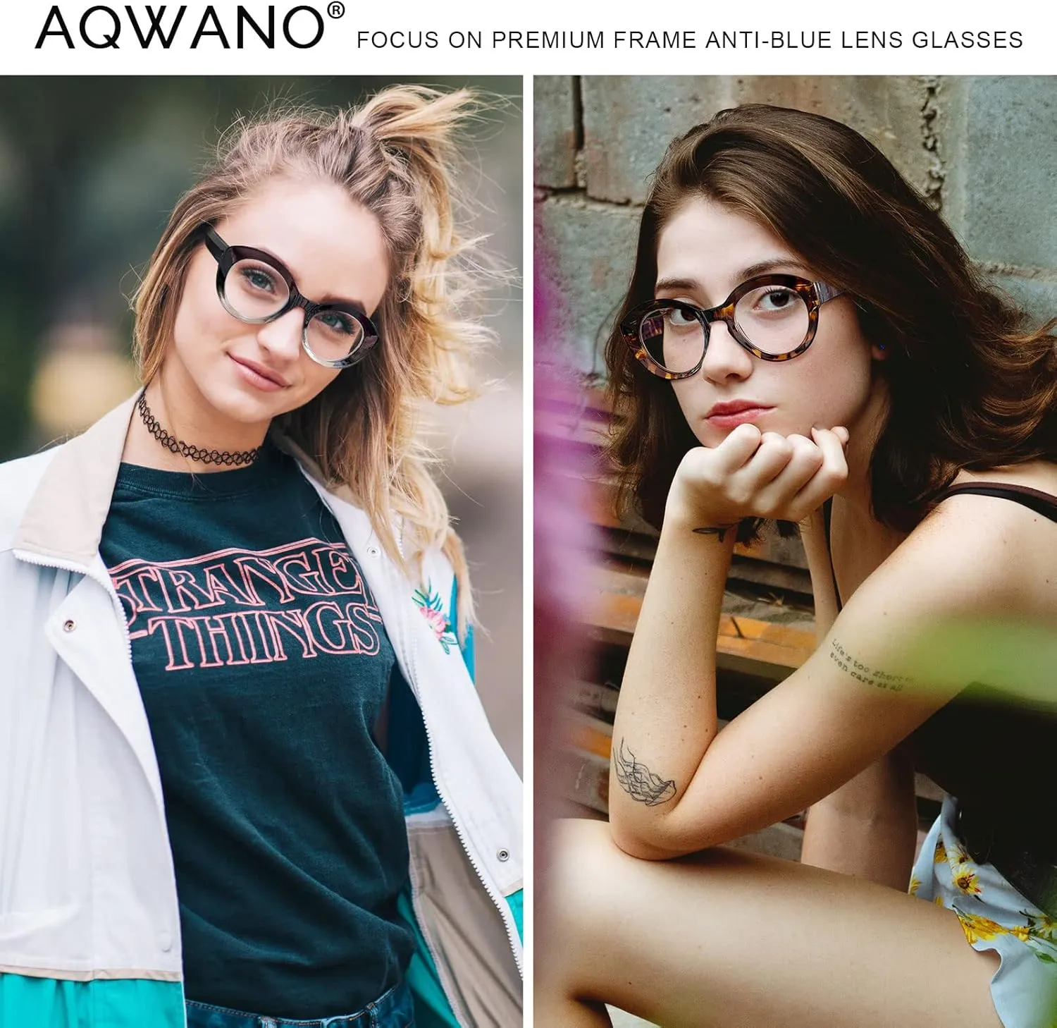 AQWANO Oversized Reading Glasses Women Trendy Large Stylish Round Designer Readers Computer Blue Light Blocking 0 100 125 150 175 200 225 250 275, 2 Pack 2.25