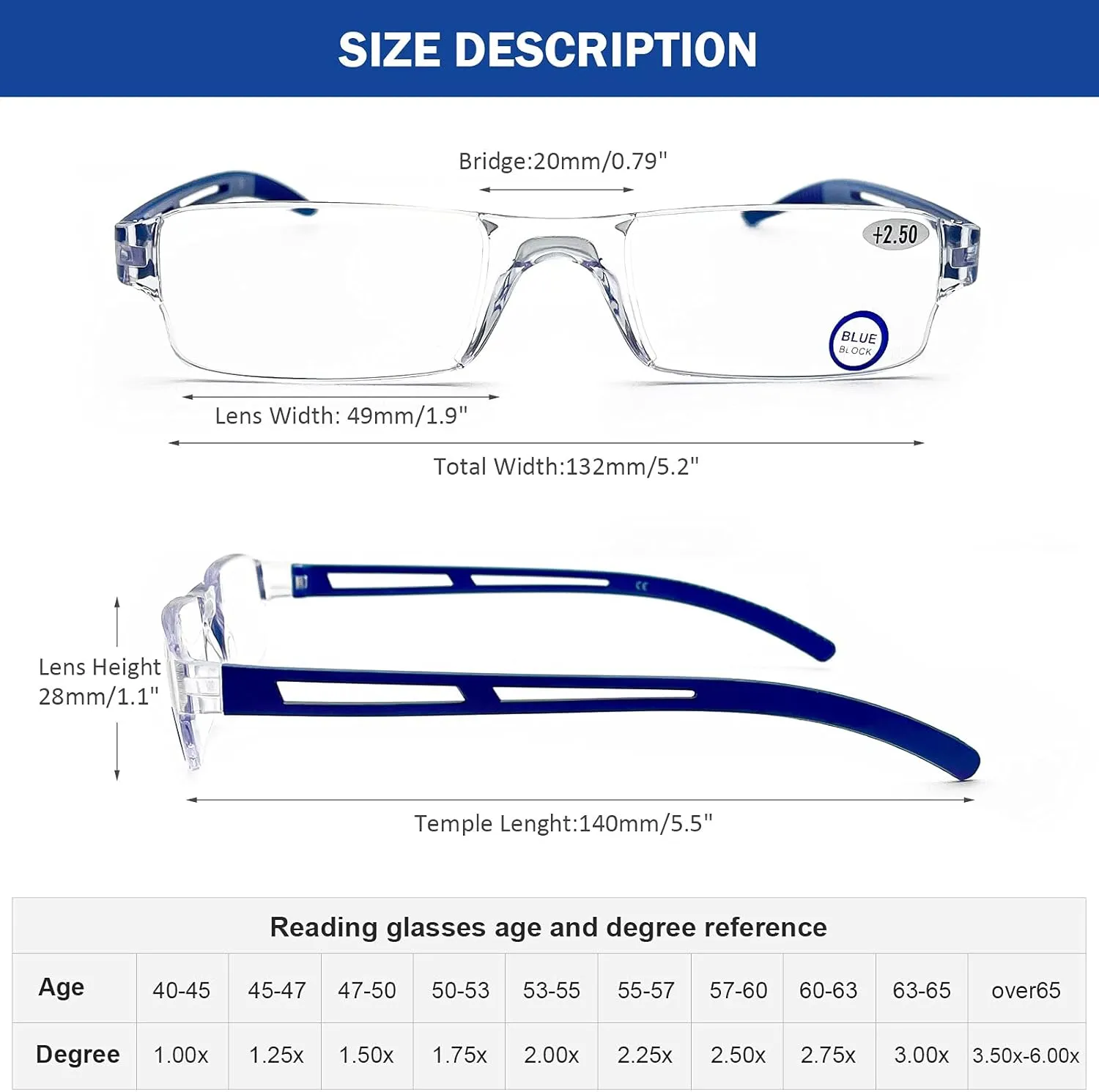 AQWANO Rimless Computer Reading Glasses Blue Light Blocking, 5 Pack Fashion Clear Frame Readers for Women Men Lightweight & Comfortable Anti Glare, 1.0
