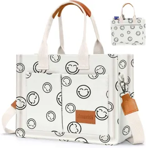 Ayieyill Canvas Tote Bag for Women with Pockets Crossbody Bag Tote Shoulder Handbags Casual Work Bags Everything Tote Bag