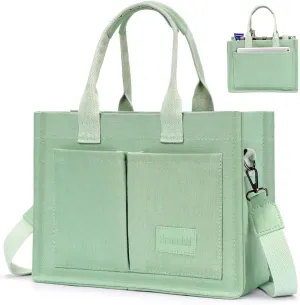Ayieyill Canvas Tote Bag for Women with Pockets Crossbody Bag Tote Shoulder Handbags Casual Work Bags Everything Tote Bag