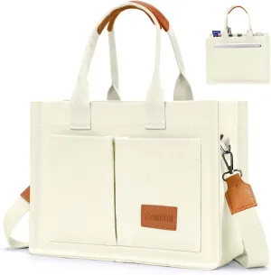 Ayieyill Canvas Tote Bag for Women with Pockets Crossbody Bag Tote Shoulder Handbags Casual Work Bags Everything Tote Bag