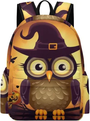 Backpack for Men Women Daypack Waterproof Halloween Cute Owl Computer Bag Business Work Bag for Travel