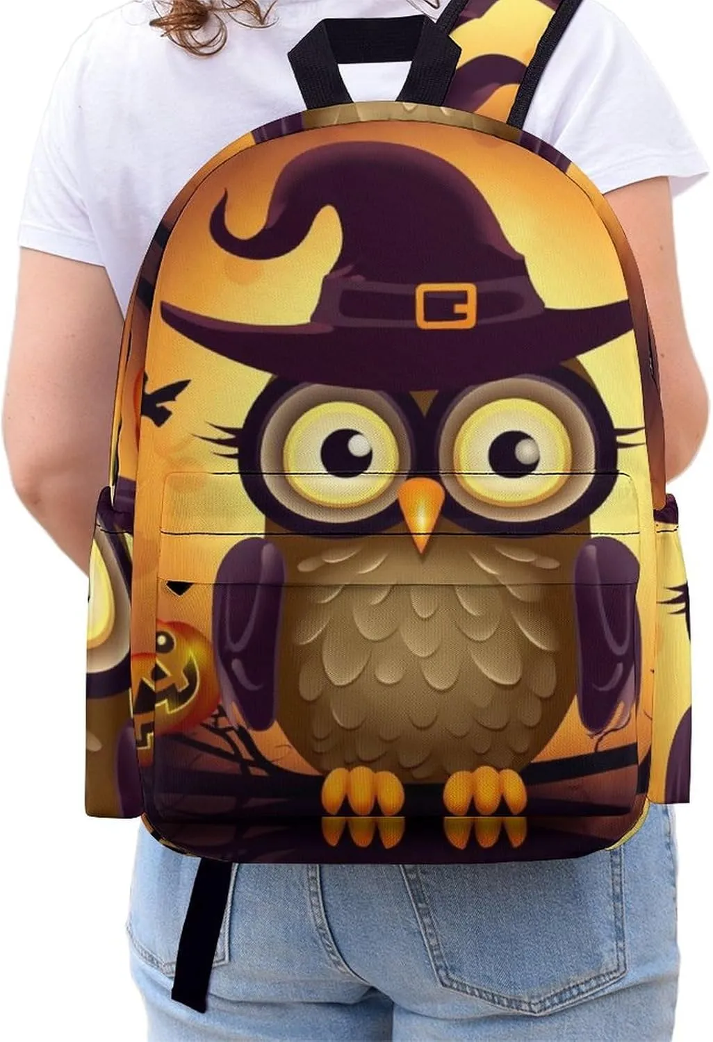 Backpack for Men Women Daypack Waterproof Halloween Cute Owl Computer Bag Business Work Bag for Travel