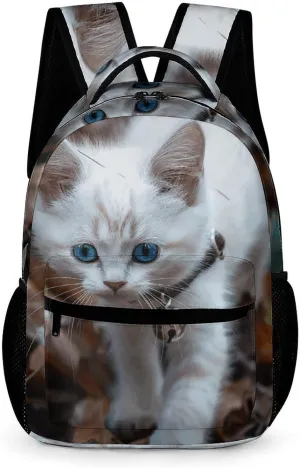Backpack for Men Women Laptop Backpack Blue Eyes Cat Casual Daypack Laptop Bag for Travel