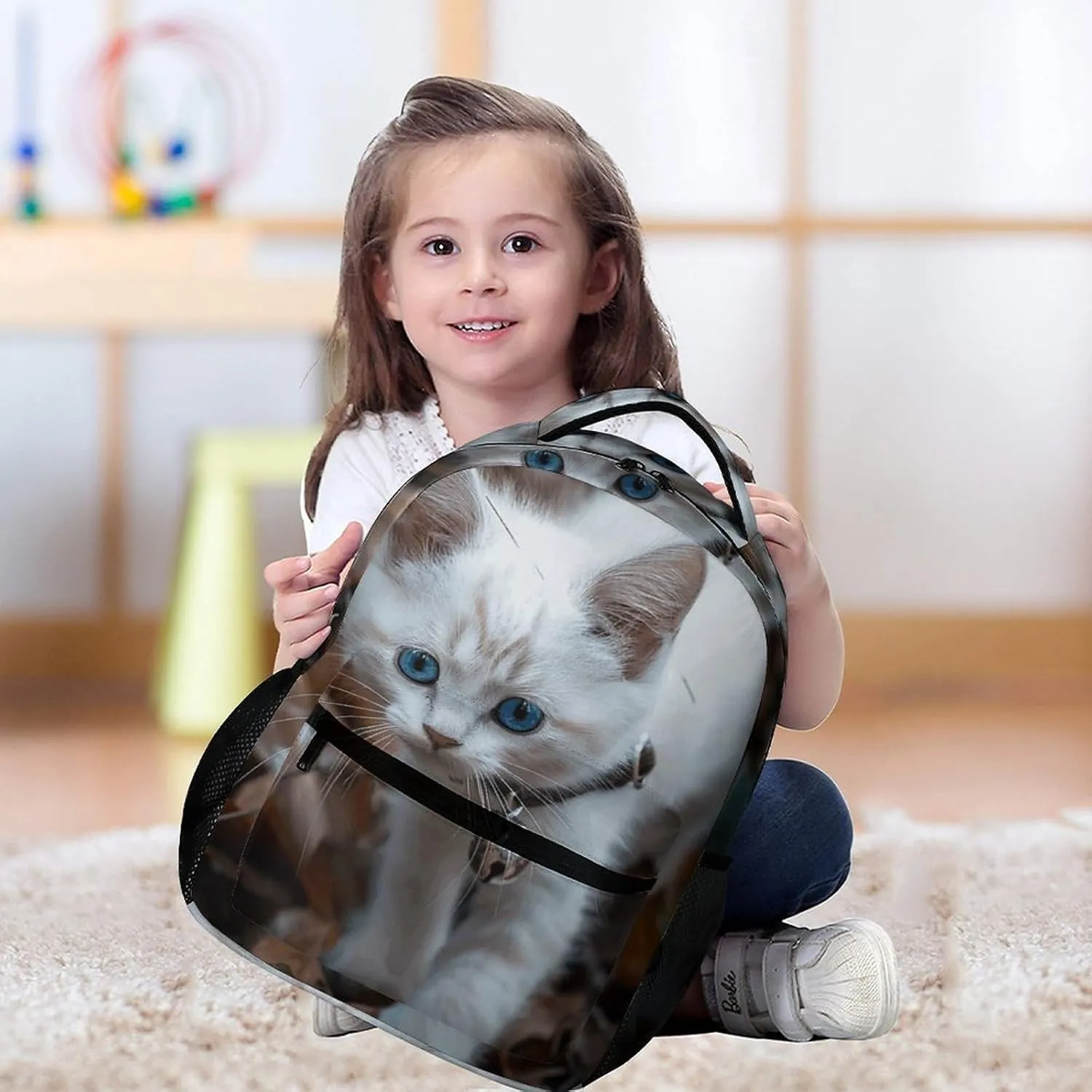 Backpack for Men Women Laptop Backpack Blue Eyes Cat Casual Daypack Laptop Bag for Travel