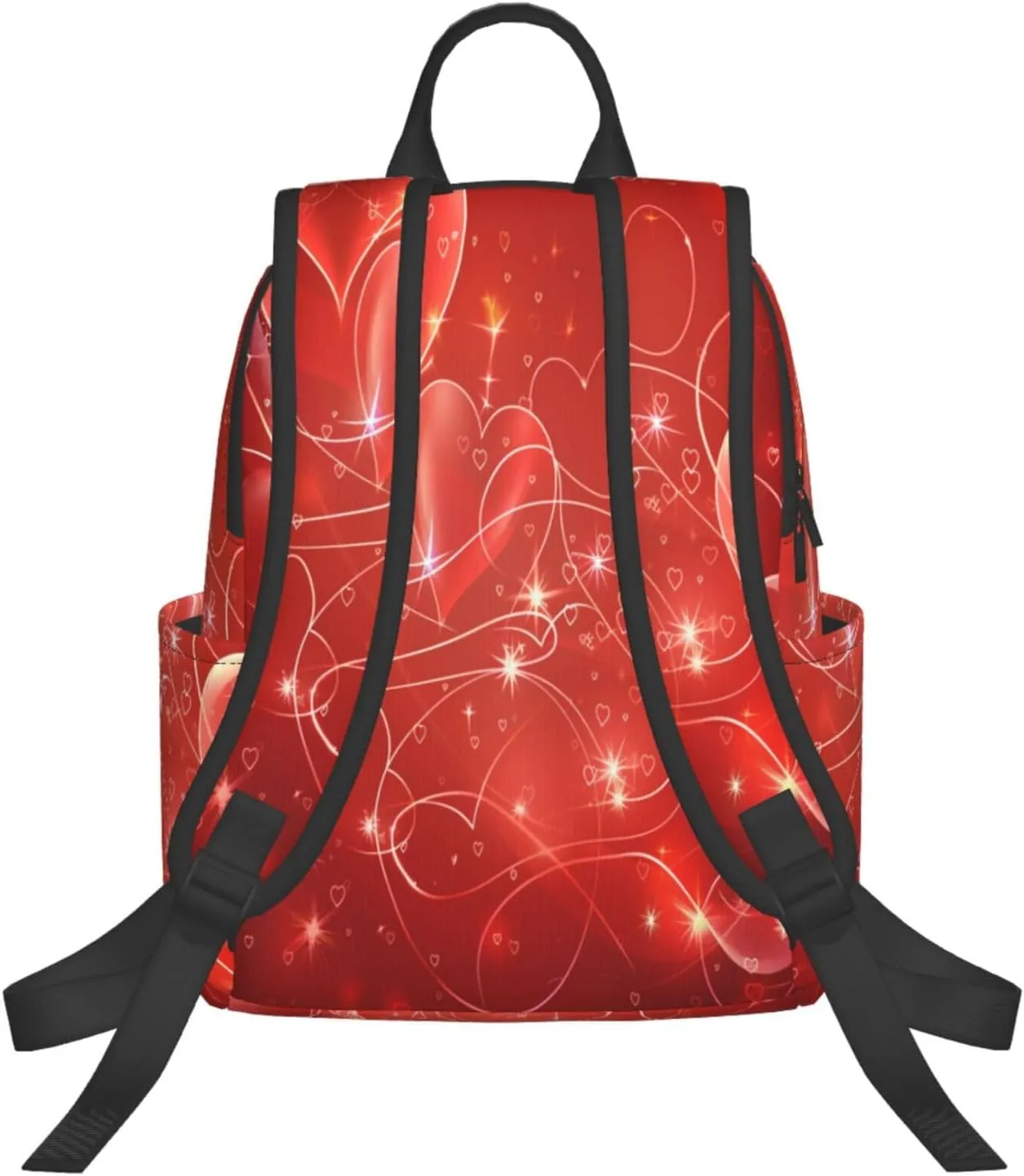 Backpack For Women Men Valentine Romantic Hears Red Bookbag Lightweight Travel Casual Daypack Water Resistant Outdoor Hiking Sport Rucksack