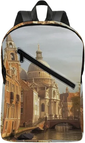 Backpack Travel Laptop Backpack for Men Women Canal And Church Casual Daypack Adjustable Lightweight Computer Bag