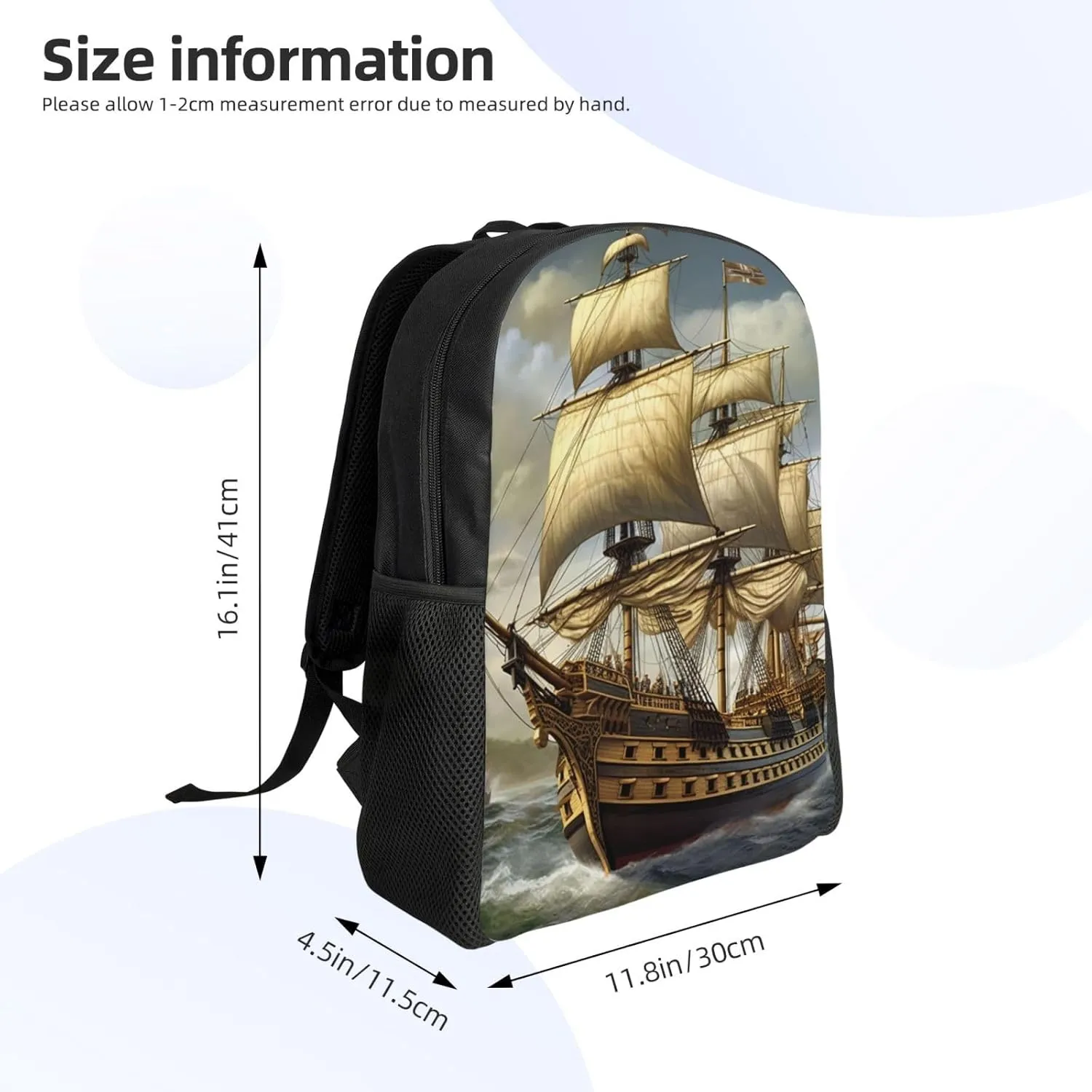 Backpack Travel Laptop Backpack For Men Women Lightweight Rucksack Age Of Discovery Ship Casual Daypack