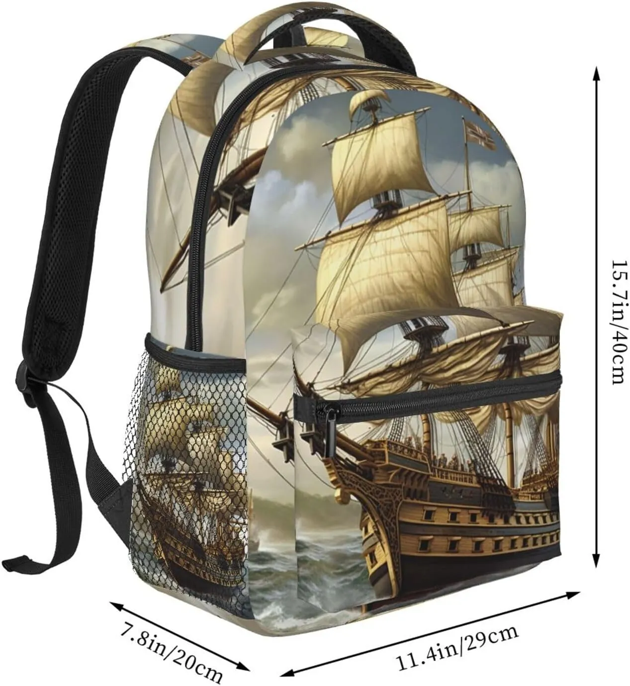 Backpack Travel Laptop Backpack for Men Women Lightweight Rucksack Age of Discovery Ship Casual Daypack