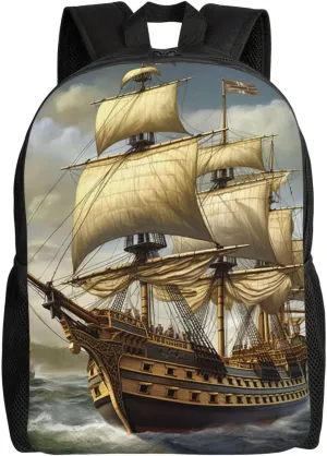 Backpack Travel Laptop Backpack For Men Women Lightweight Rucksack Age Of Discovery Ship Casual Daypack