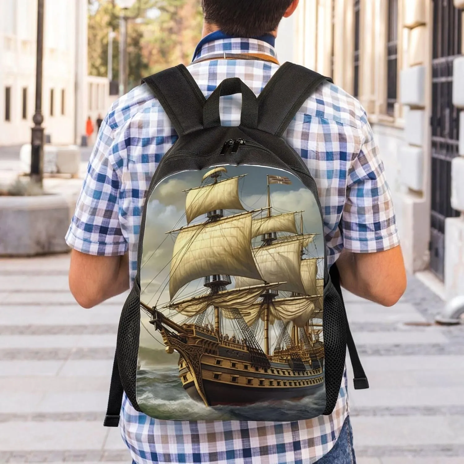 Backpack Travel Laptop Backpack For Men Women Lightweight Rucksack Age Of Discovery Ship Casual Daypack