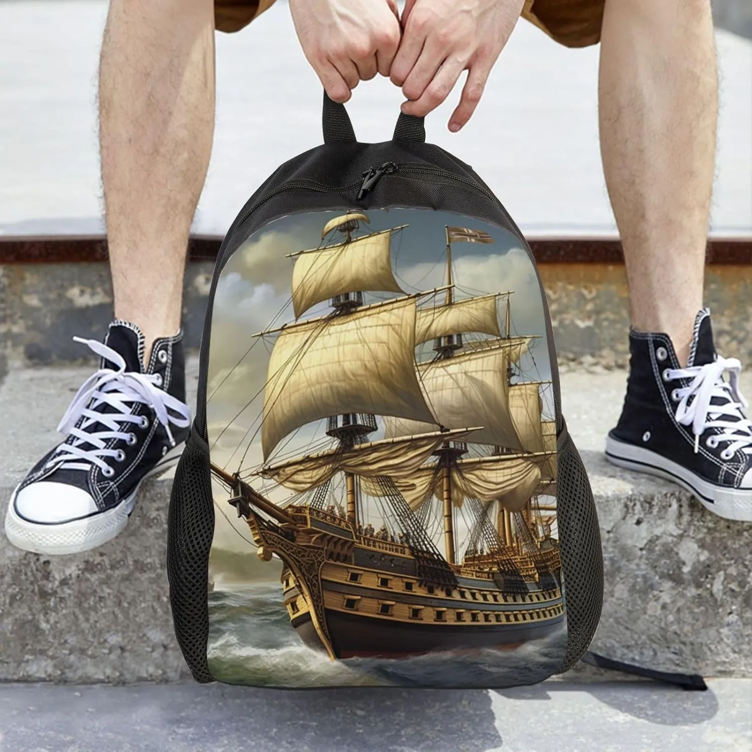 Backpack Travel Laptop Backpack For Men Women Lightweight Rucksack Age Of Discovery Ship Casual Daypack