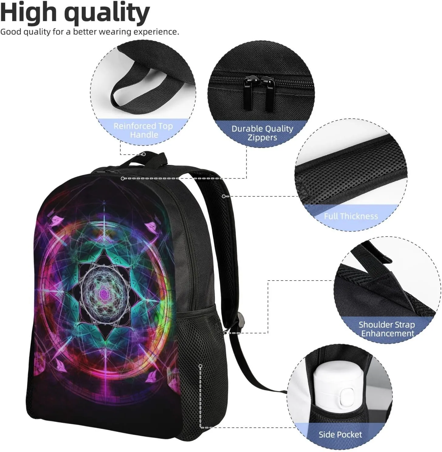 Backpack Travel Laptop Backpack For Men Women Lightweight Rucksack Art Colorful Casual Daypack