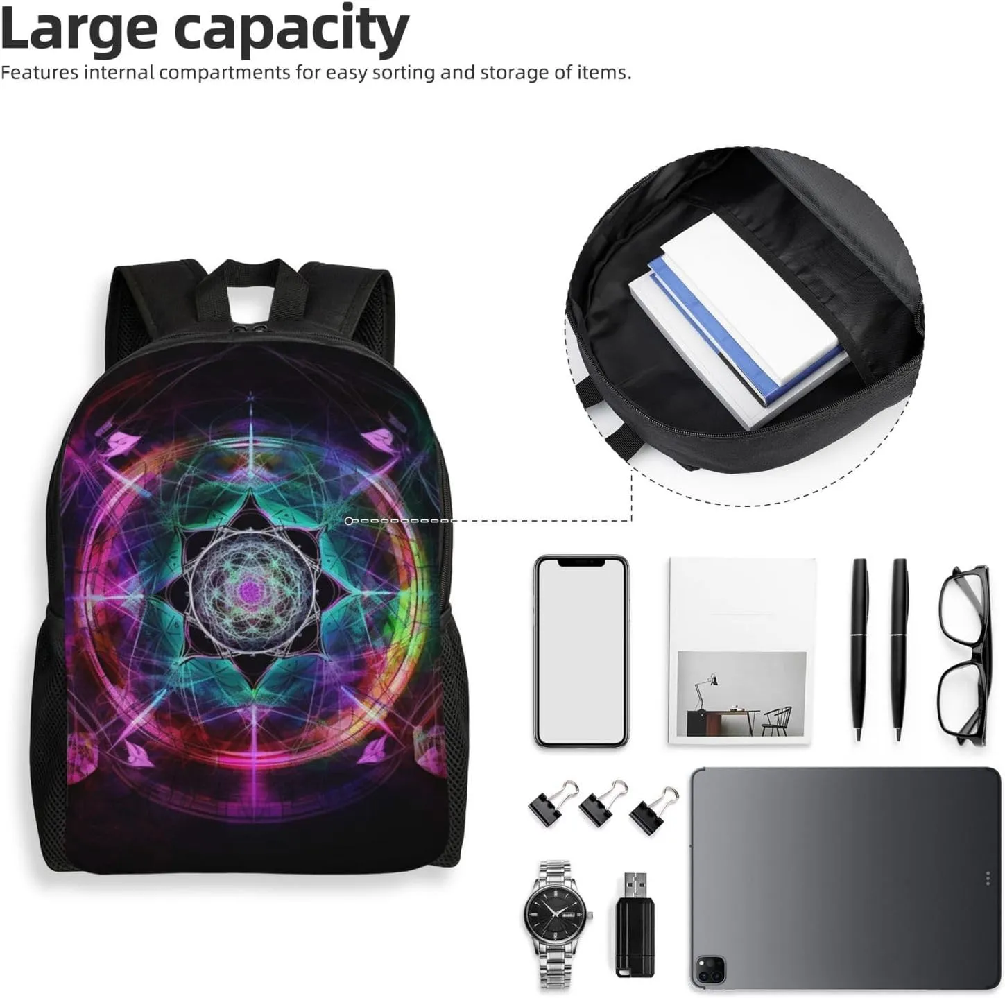 Backpack Travel Laptop Backpack For Men Women Lightweight Rucksack Art Colorful Casual Daypack