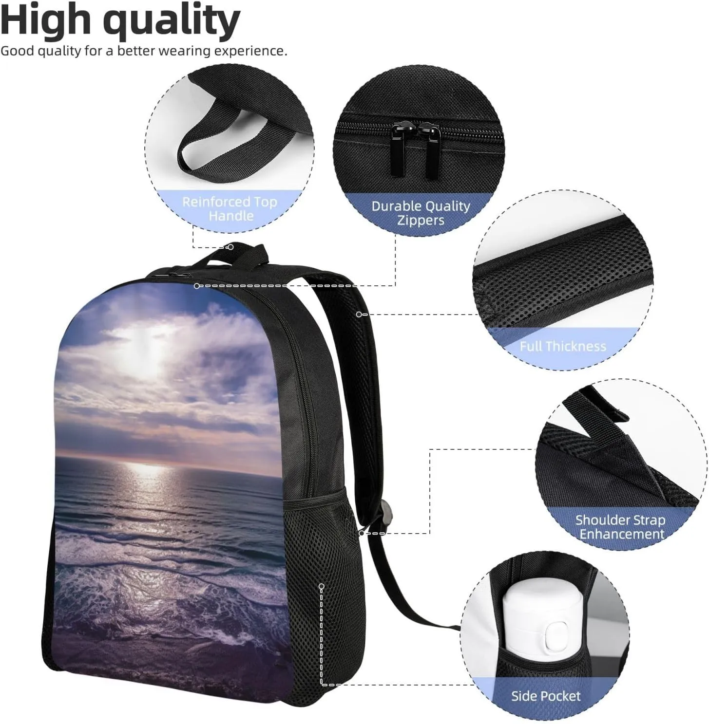 Backpack Travel Laptop Backpack For Men Women Lightweight Rucksack Atlantic Ocean Casual Daypack