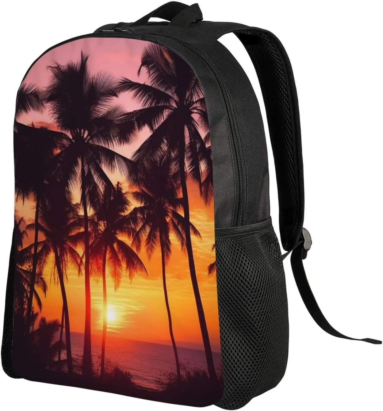 Backpack Travel Laptop Backpack for Men Women Lightweight Rucksack Palm Trees and Sunset Casual Daypack