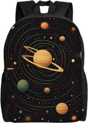 Backpack Travel Laptop Backpack for Men Women Lightweight Rucksack Retro Astronomical Pattern Casual Daypack