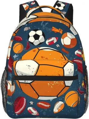 Backpack Travel Laptop Backpack for Men Women Lightweight Rucksack Sports Ball Design Casual Daypack