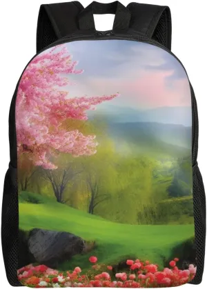 Backpack Travel Laptop Backpack For Men Women Lightweight Rucksack Spring Scenery Casual Daypack