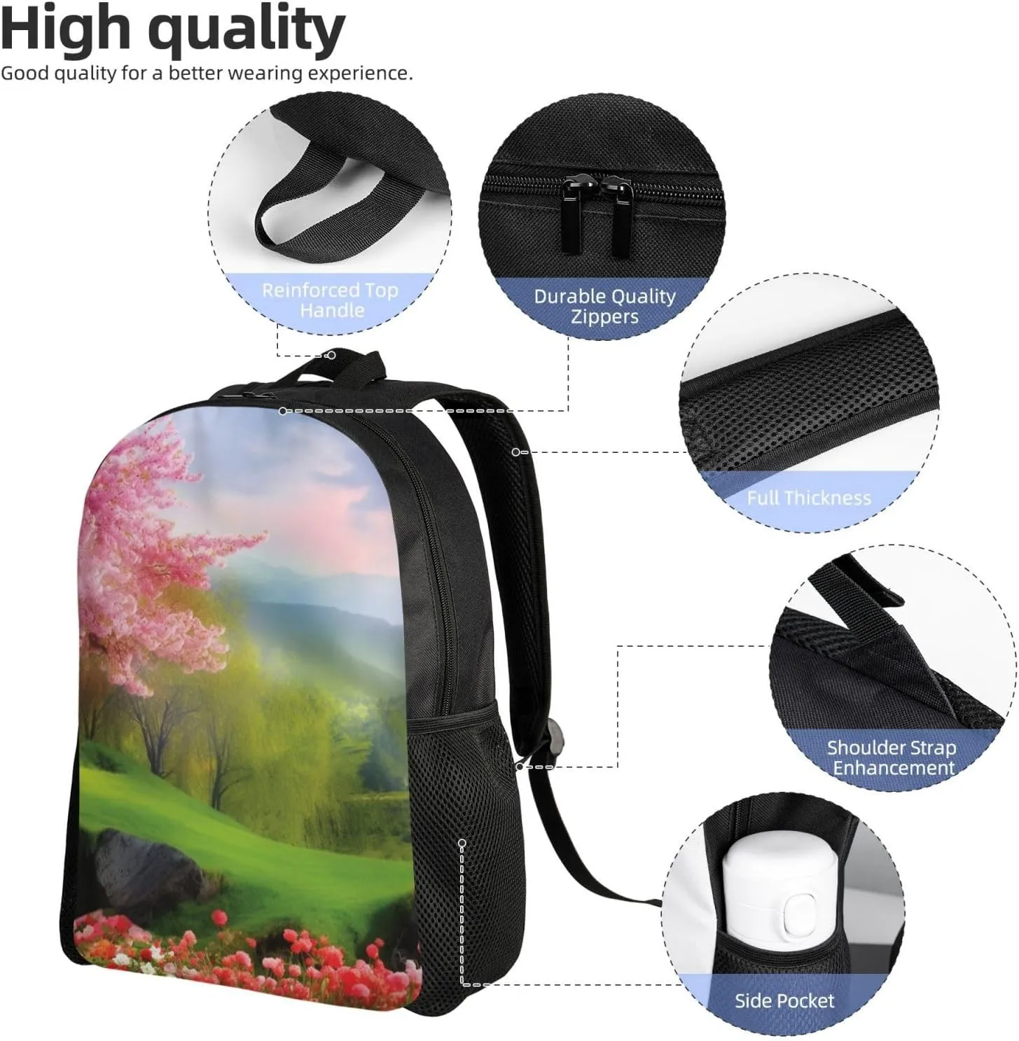 Backpack Travel Laptop Backpack For Men Women Lightweight Rucksack Spring Scenery Casual Daypack