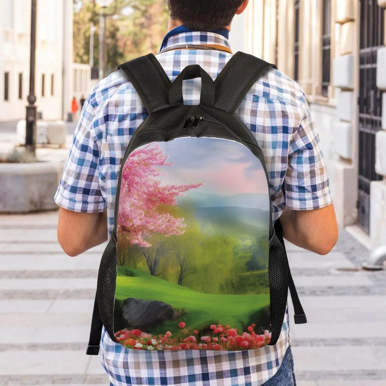 Backpack Travel Laptop Backpack For Men Women Lightweight Rucksack Spring Scenery Casual Daypack