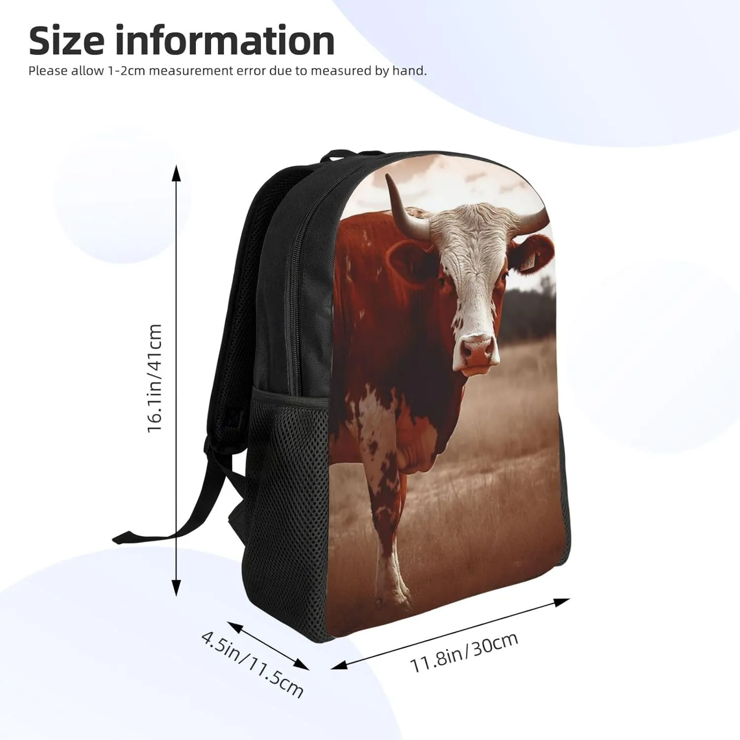 Backpack Travel Laptop Backpack For Men Women Lightweight Rucksack Texas Cow Casual Daypack