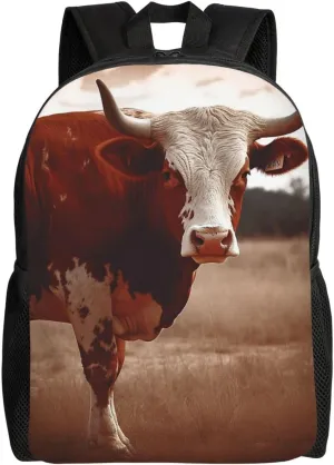 Backpack Travel Laptop Backpack For Men Women Lightweight Rucksack Texas Cow Casual Daypack